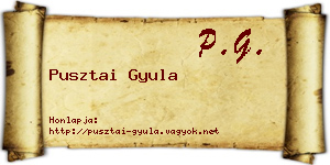 Pusztai Gyula névjegykártya